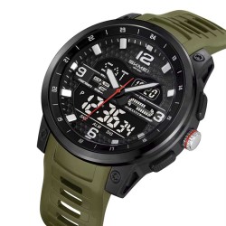 Reloj Skmei Hombre Analógico Digital Casual Triple Hora Verde - 2401