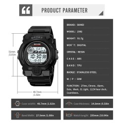 Reloj Skmei Hombre Digital Deportivo Dual Multifunción Negro - 2392