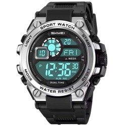 Reloj Skmei Hombre Digital Deportivo Cronómetro Dual LED Plata - 2318