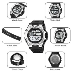 Reloj Skmei Hombre Digital Deportivo Cronómetro Dual LED Plata - 2318
