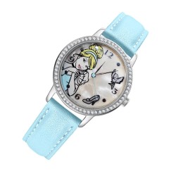 Reloj Mujer Disney Cenicienta Analógico Nácar Cristales Azul - PN1481