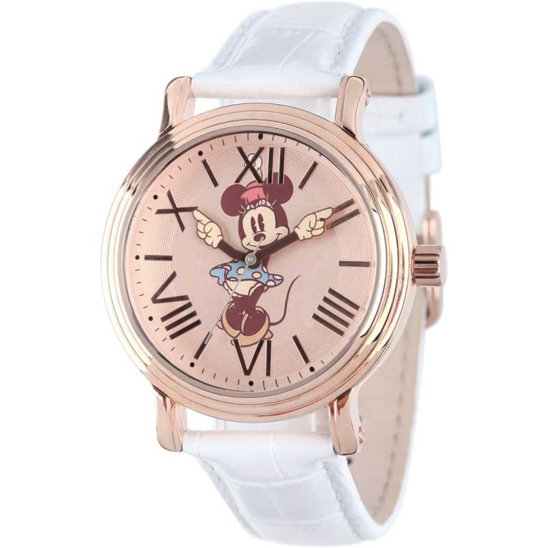 Reloj Mujer Disney Minnie Mouse Analógico Casual Piel Oro W001857