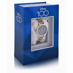 Reloj Mujer Disney Edición 100 Años Analógico Cristales Dorado MK48254