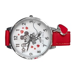Reloj Mujer Disney Minnie Mouse Edición 100 Años Analógico Rojo E1928
