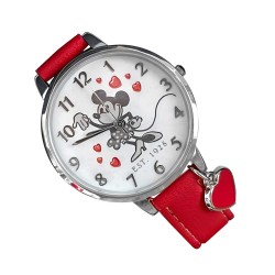 Reloj Mujer Disney Minnie Mouse Edición 100 Años Analógico Rojo E1928