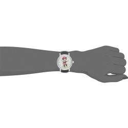 Reloj Mujer Disney Minnie Mouse Analógico Casual Piel  Plata W001878