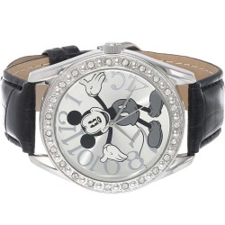 Reloj Mujer Disney Mickey Mouse Analógico Casual Piedras Negro MK1015