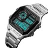 Reloj SKMEI Square 1335 Dual Timer Backlight Correas Acero - Plata