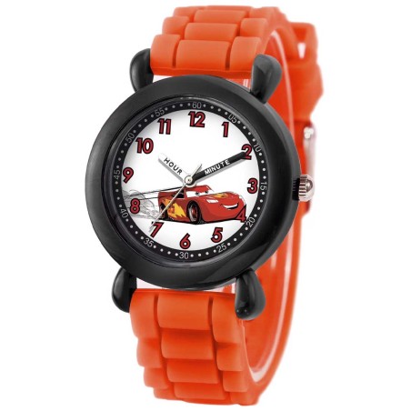 Reloj Infantil Disney Cars Cuarzo Analógico Silicón Negro WDS001398