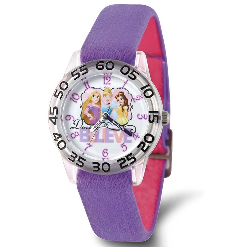Reloj Infantil Disney Princesas Cuarzo Analógico Ice Morado W002948