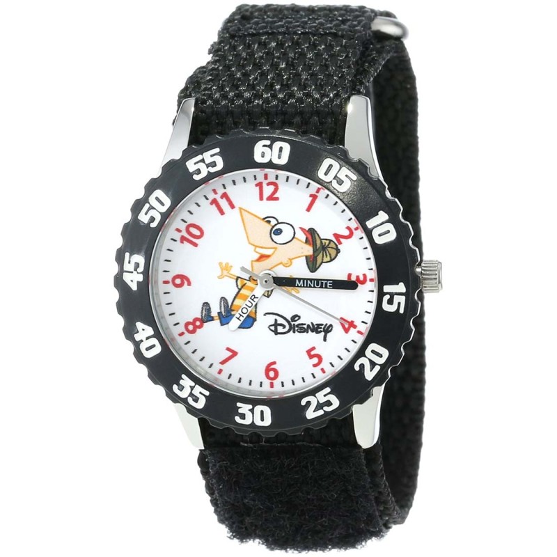 Reloj Infantil Disney Phineas Cuarzo Analógico Acero Negro W000156