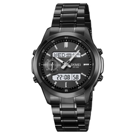 Reloj Hombre Skmei 2284 Dual Elegante Tiempo Mundial LED - Negro