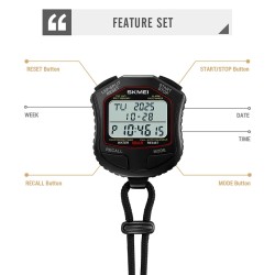 Cronómetro Skmei Digital Timer 100 Memorias Rango 10 hrs Negro 2345