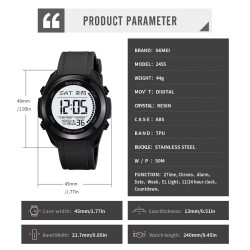 Reloj Hombre Skmei Digital Retroiluminado Multifunción Negro B - 2455