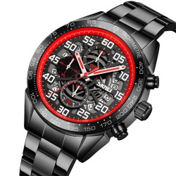 Reloj Hombre Skmei Engine Analógico Cronómetro Fechador Acero 9338