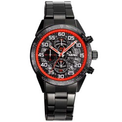 Reloj Hombre Skmei Engine Analógico Cronómetro Fechador Acero 9338