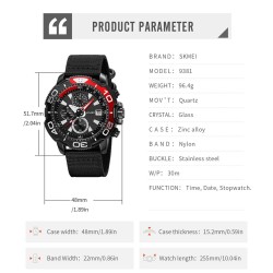 Reloj Hombre Skmei Adventure Analógico  Cronómetro Fecha Negro 9381
