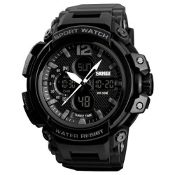 Reloj SKMEI COMBAT 1343 Fechador 3 Horarios Timer Waterproof - Negro