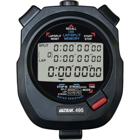 Cronómetro Ultrak 495 Rango 10 Hrs 100 Memorias Duales 01/100 - Negro
