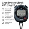 Cronómetro Ultrak 495 Rango 10 Hrs 100 Memorias Duales 01/100 - Negro