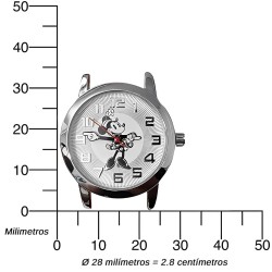 Reloj Mujer Disney Minnie Mouse Analógico Cuero Acero - DIS1582