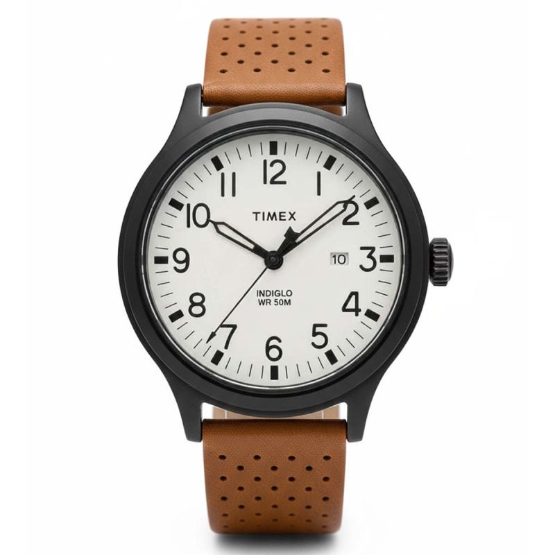 Reloj Hombre TIMEX Express Analogico Indiglo Correa Piel Camel