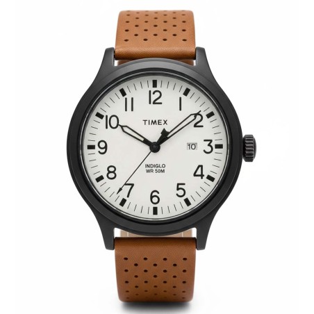 Reloj Hombre TIMEX Express Analogico Indiglo Correa Piel Camel
