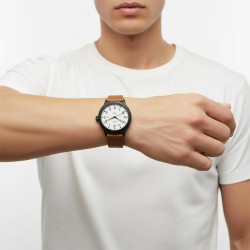 Reloj Hombre TIMEX Express Analogico Indiglo Correa Piel Camel