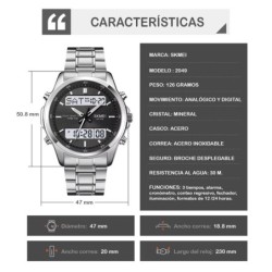 Reloj SKMEI Boss Hombre Analógico Digital Casual Retroiluminado 2049