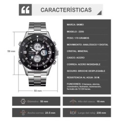 Reloj Skmei Ocean Hombre Analógico Digital Casual Retroiluminado 2205