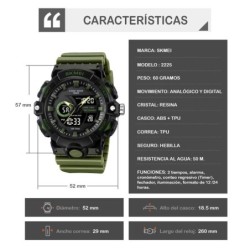 Reloj Skmei Shadow Hombre Analógico Digital Deportivo Verde 2225