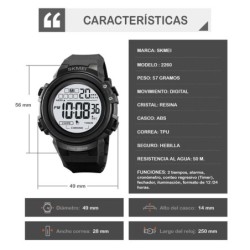 Reloj Skmei Chrono Hombre Digital Deportivo Dual Multifunción 2260