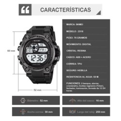 Reloj Skmei Heavy Hombre Digital Deportivo Cronómetro Dual LED 2318