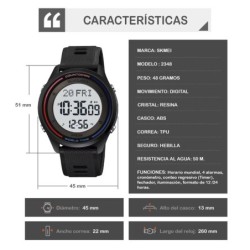 Reloj Skmei Geo Hombre Digital Deportivo Dual LED Cronometro 2348