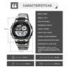 Reloj Skmei Terra Hombre Digital Deportivo Dual Luz LED Acero 2473