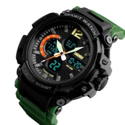 Reloj SKMEI COMBAT 1343 Fechador 3 Horarios Timer Waterproof - Verde