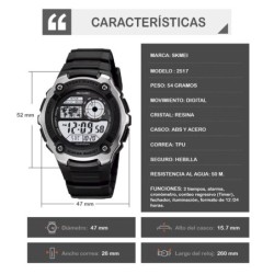 Reloj Hombre Skmei Terra Digital Deportivo Dual Alarma Luz LED 2517