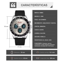 Reloj Skmei Orbit Hombre Analógico Digital Elegante Acero 2588