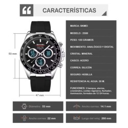Reloj Skmei Orbit Hombre Analógico Digital Elegante Acero 2588