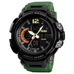 Reloj SKMEI COMBAT 1343 Fechador 3 Horarios Timer Waterproof - Verde