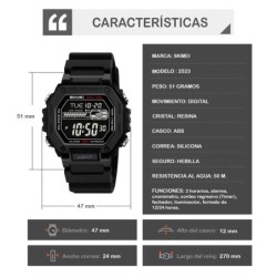 Reloj Skmei Pulse Hombre Digital Deportivo Dual Multifunción 2523