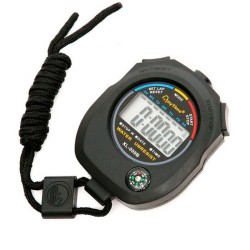 Cronómetro AnyTime 009B Fechador Alarma Split Rango 24 Hr - Negro