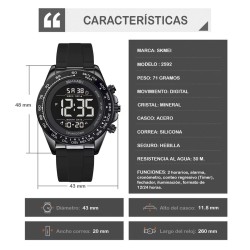 Reloj Skmei Zero Hombre Digital Casual Zona Dual Multifunción 2592