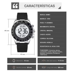 Reloj Skmei Zero Hombre Digital Casual Zona Dual Multifunción 2592