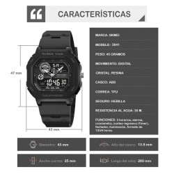 Reloj Skmei Space Hombre Ana-Digi Deportivo 3 Zonas Multifunción 2641
