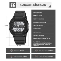 Reloj Skmei Space Hombre Ana-Digi Deportivo 3 Zonas Multifunción 2641