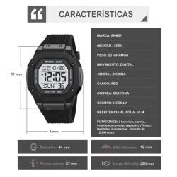 Reloj Skmei Enduro Hombre Digital Deportivo 2 Zonas Multifunción 2689