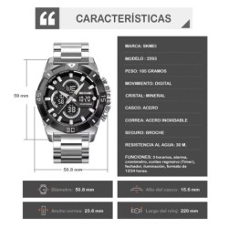 Reloj Skmei Titán Hombre Analógico Digital Deportivo Acero 2593