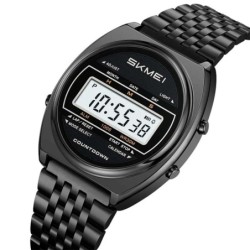 Reloj Skmei Retro Hombre Digital Casual Multifunción Acero Negro 2653
