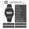 Reloj Skmei Retro Hombre Digital Casual Multifunción Acero Negro 2653